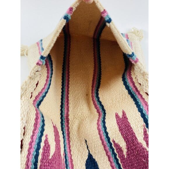 Southwest Tote Bag Birds Woven Shoulder Aztec Hippie Horse Blanket Messenger Pin - Picture 8 of 11